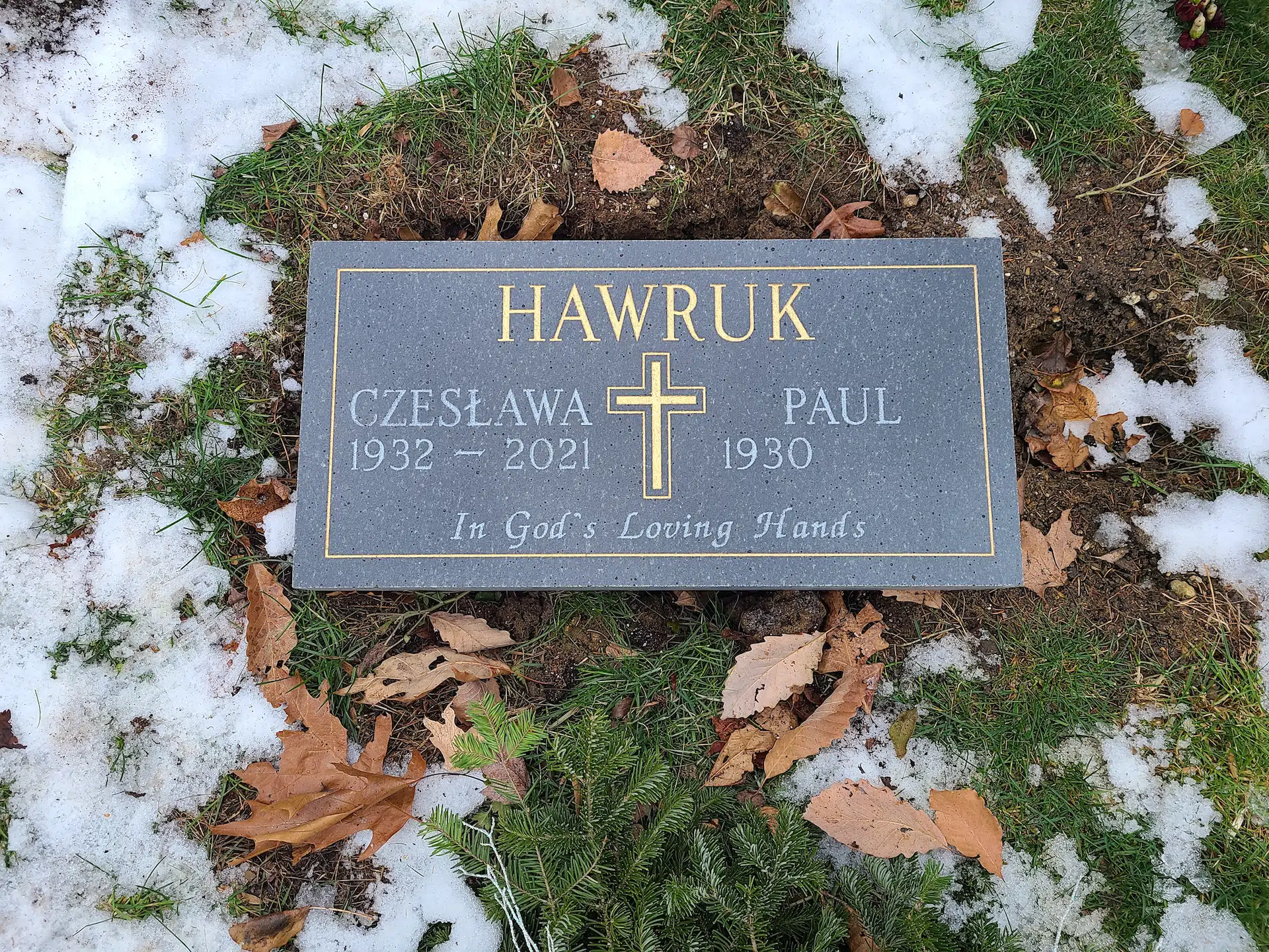 Granite Bronze Grave Marker hand-carved by Bronze Marker Guide in NJ — image 2